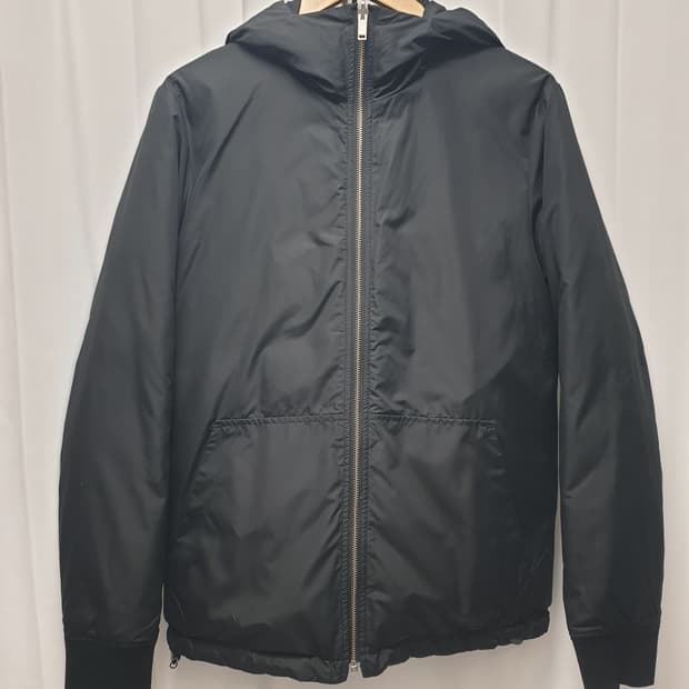 띠어리 후드 덕다운 파카 블랙 S