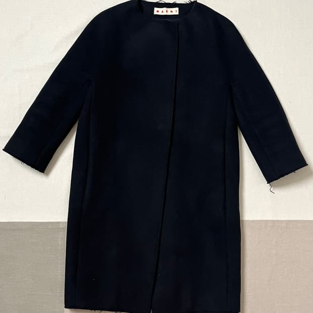 마르니 카라리스 멜튼 울 코트 marni 컷오프 노카라