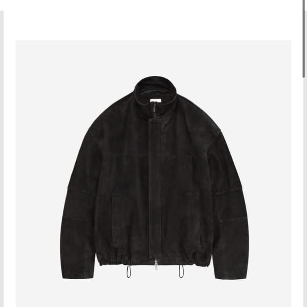 (2) 폴리테루 레더 스웨이드 파카 딥차콜