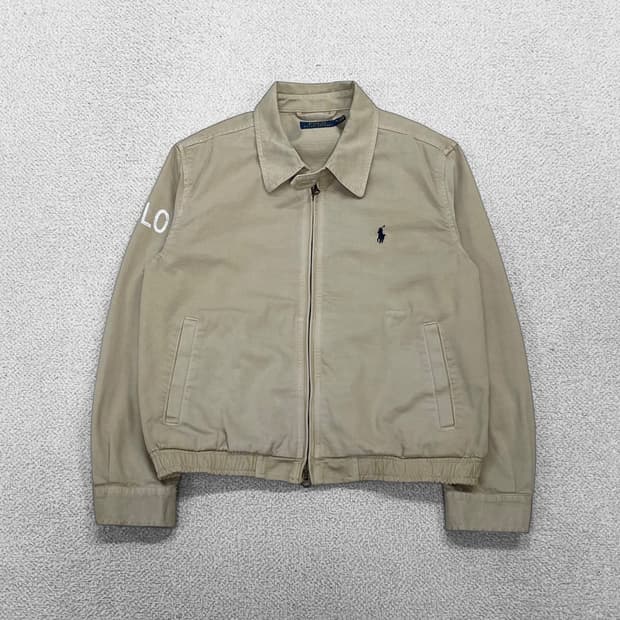 폴로 랄프로렌 포니 로고 코튼 치노 블루종 자켓 베이지