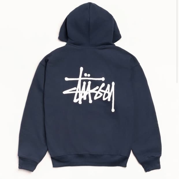 스투시 베이직 후드집업 네이비 xl