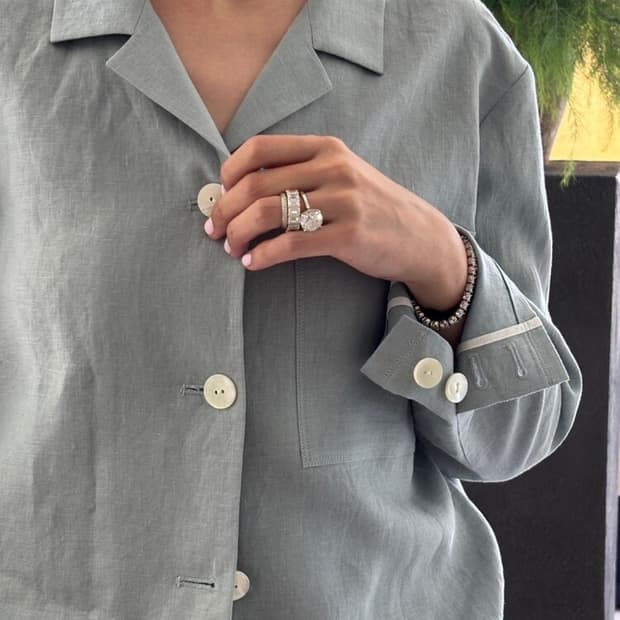 쎄모먼 Aila 린넨 자켓 