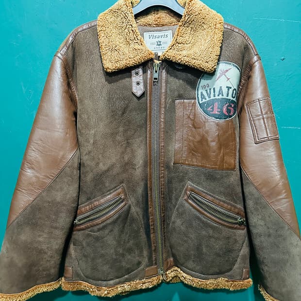 B-3 양가죽 무스탕 브라운 100사이즈