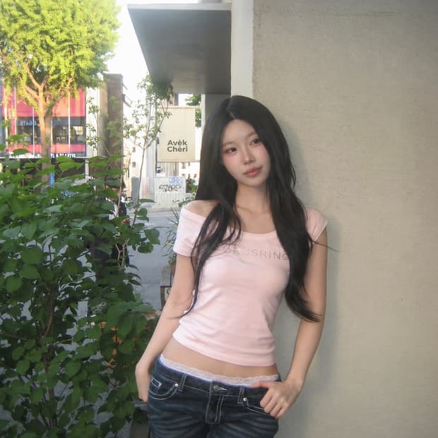 포어링 쥬얼 큐빅 로고 반팔티 핑크 베이비메탈클럽쓰리타임즈