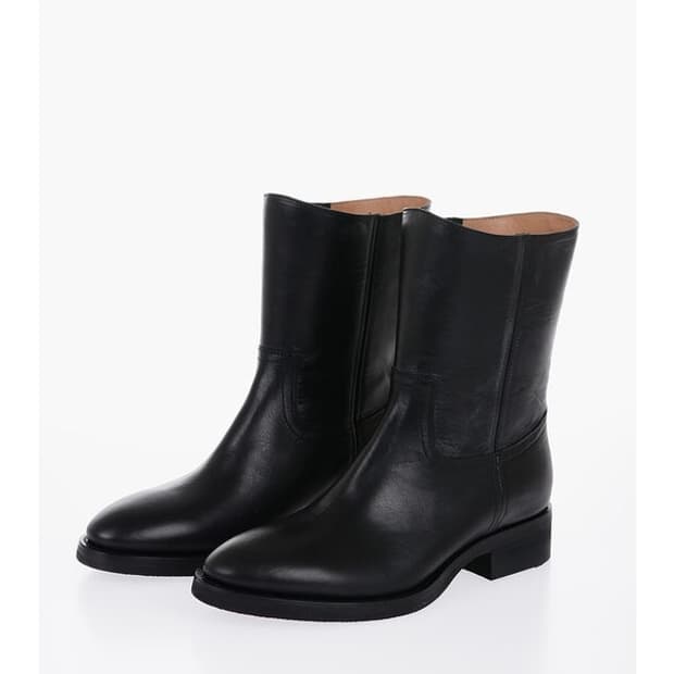 [43] 메종 마르지엘라 블랙 카프스킨 앵클 미들 부츠 새상품