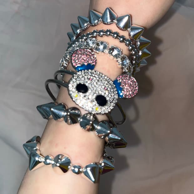 SRRYBABE SET Bracelet 갸루스트릿락펑크일브중브