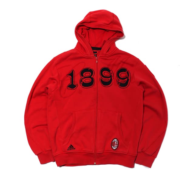 ADIDAS 00s AC밀란 1899 레드 후드 집업 size 100