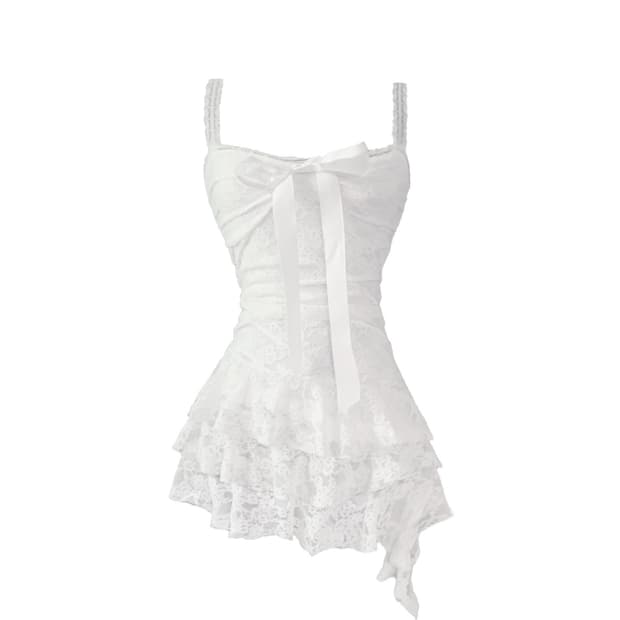 스젠 Temer lace ribbon dress (white) 원피스