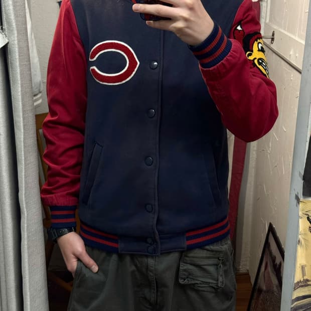 MLB 클리블랜드 인디언스 미니멀 베이직 바시티자켓