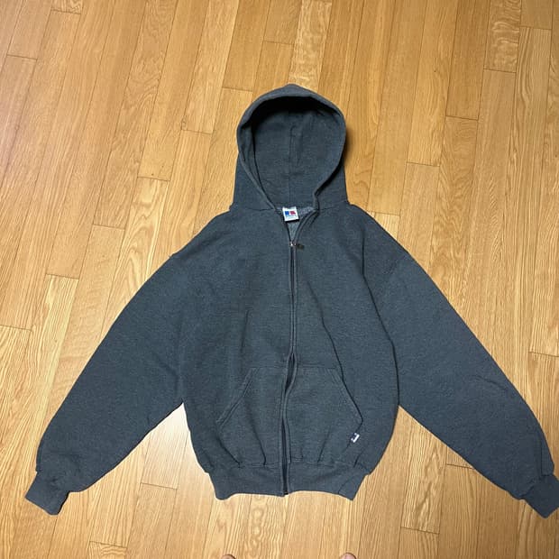 [M] 90s 빈티지 러셀 후드집업 챠콜 그레이