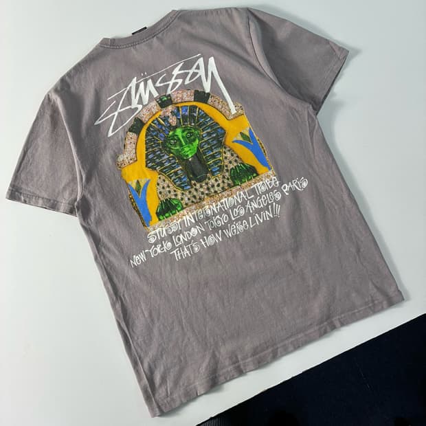 Stussy 스투시 스핑크스 퍼플그레이 반팔티셔츠