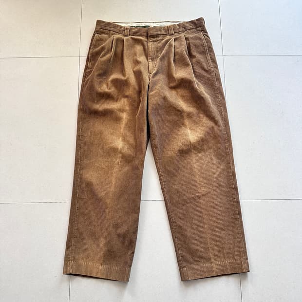 00s 엘엘빈 코듀로이 투턱 팬츠 브라운 36