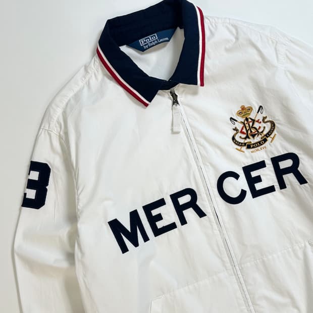 Polo 폴로 화이트 MERVER 코튼 블루종 자켓 XL