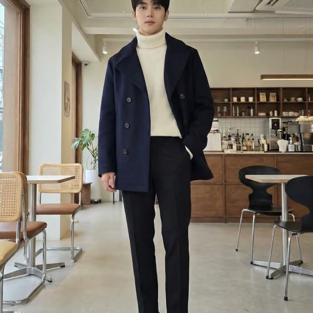 아베크롬비 앤 피치 이탈리안 패브릭 울 피코트