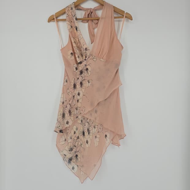 BCBG MAXAZRIA 실크 홀터넥 블라우스