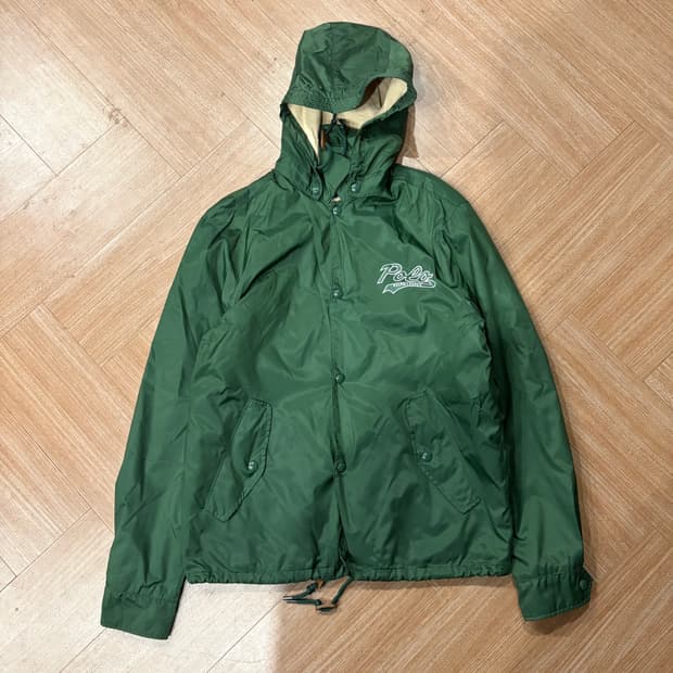폴로 랄프로렌 후드 플리스 라이닝 그린 윈드브레이커 코치 자켓
