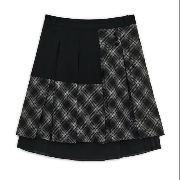 허그유어스킨 Check pleats midi skirt 스커트