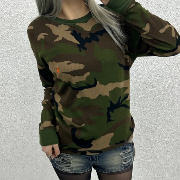 폴로 랄프로렌 오렌지포니 카모 롱슬리브 L