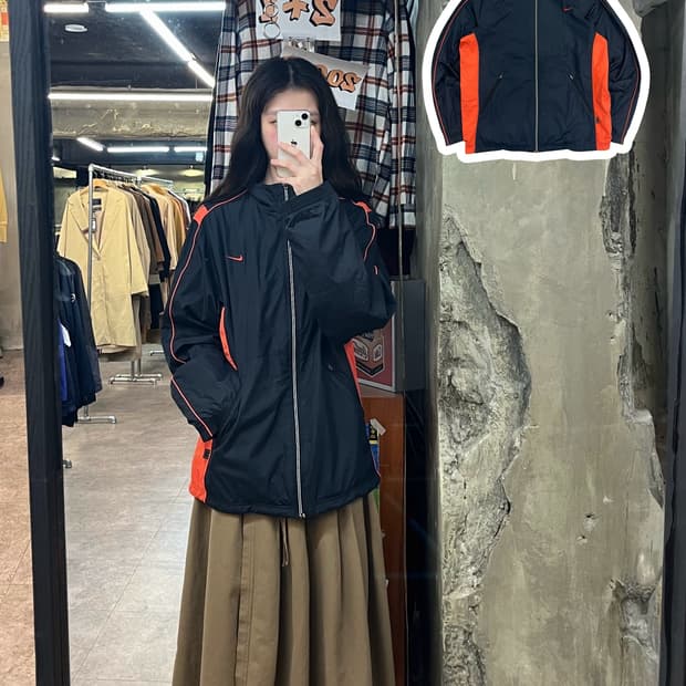 나이키 사이드 라인 바람막이 블랙 L #csz3430