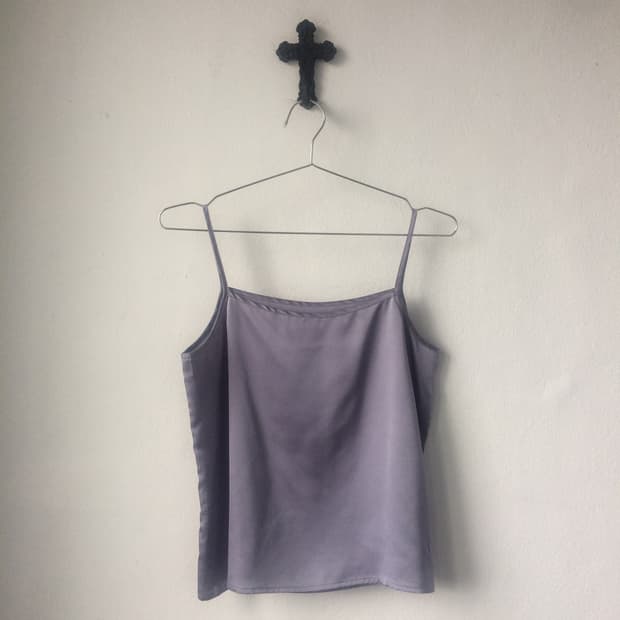 Glossy sleeveless