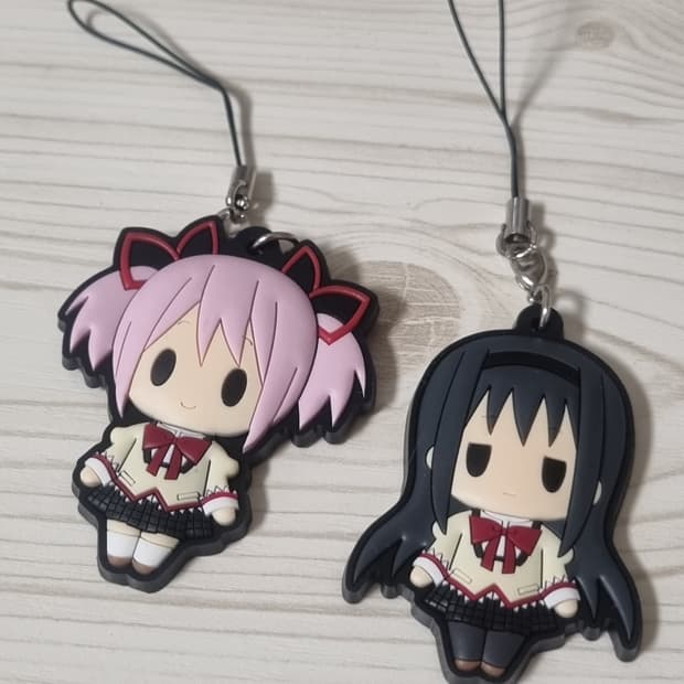 마법소녀 마도카 마기카 호무라 키링 스트랩 큐베 마미