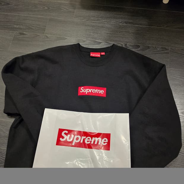슈프림 박스로고 크루넥 블랙 XL