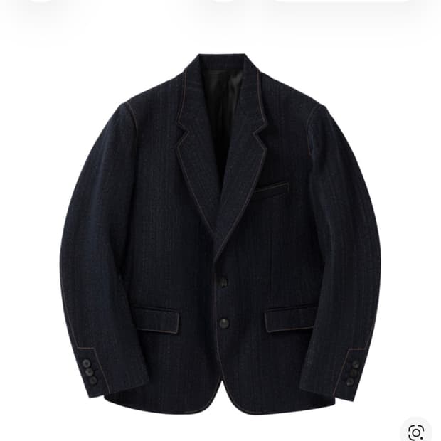 우영미/데님라이크 울 싱글 네이비자켓/50