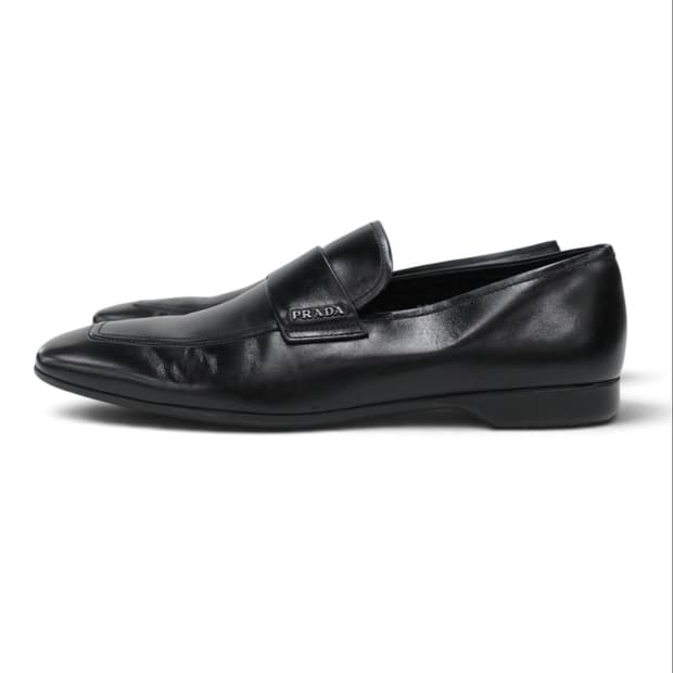 Prada 00s Leather Flat Square Loafer