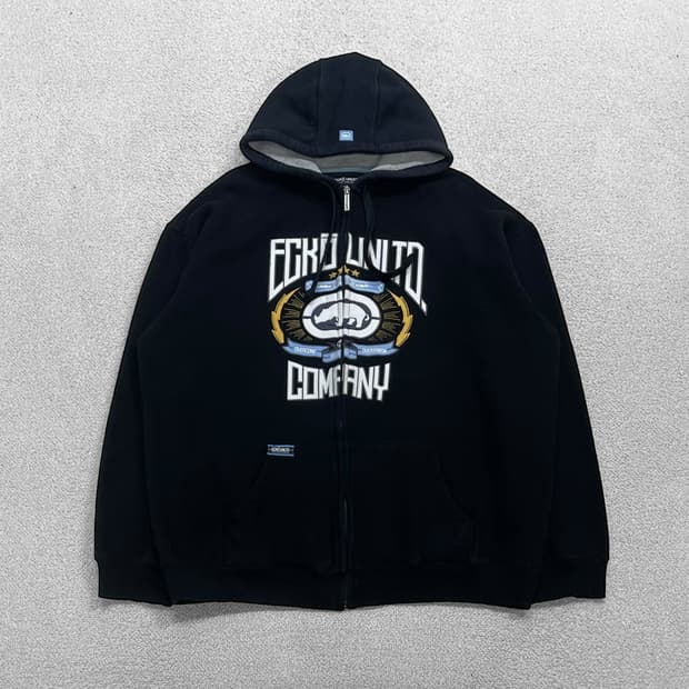 에코 Ecko 언리미티드 스펠 로고 후드집업 블랙