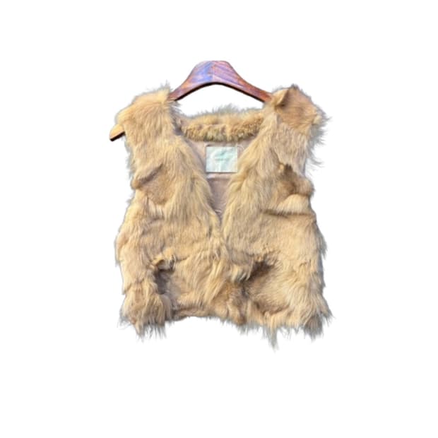 르샵블랙 여우&토끼 퍼 조끼 M