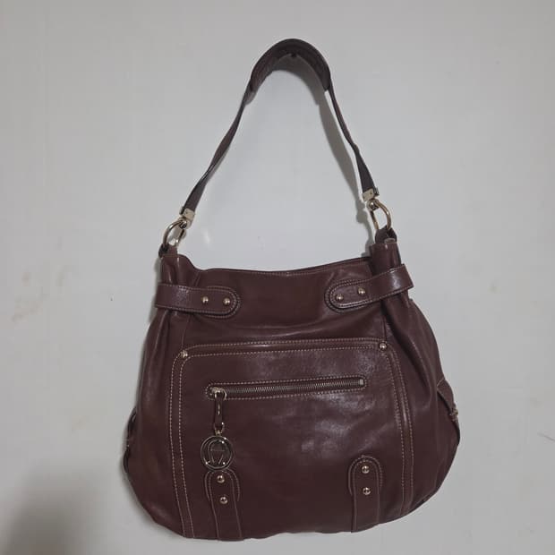 아이그너 브라운 가죽 숄더백