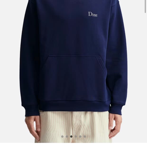 Dime 클래식 스몰 로고 후드 네이비 M