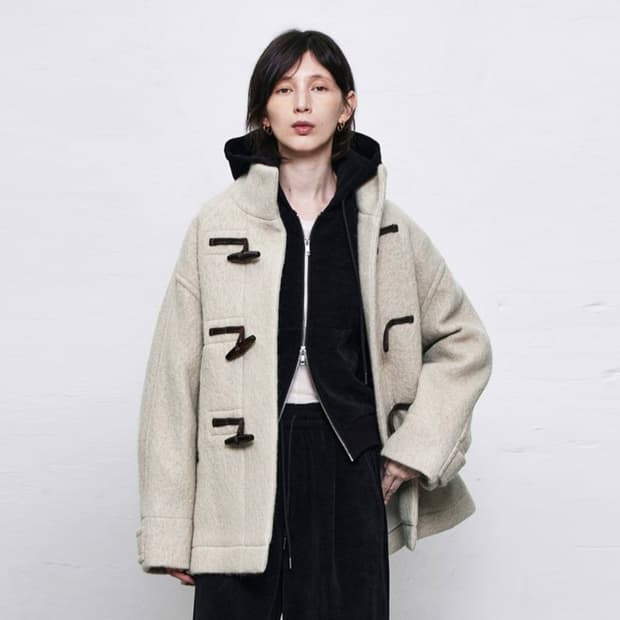 리파인드902(REFINED902) 헤어리 울 더플 하프코트 새상품 