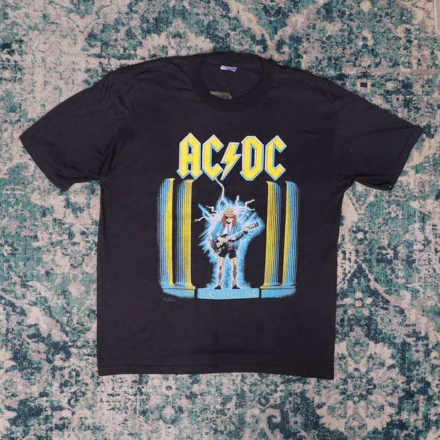 VTG 빈티지 AC/DC 1987년도 투어 밴드 반팔 티셔츠 XL