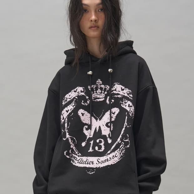 솜속 후드티 RONNE SYMBOL ARTWORK HOODIE _BLAC