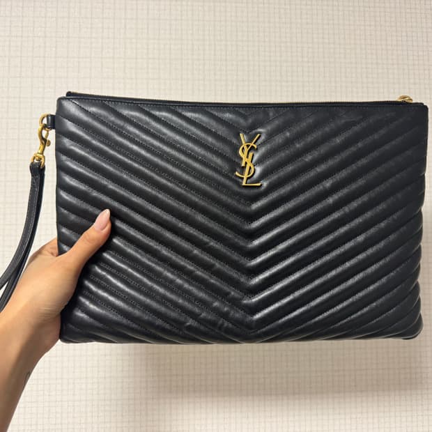 생로랑 클러치 금장 라지