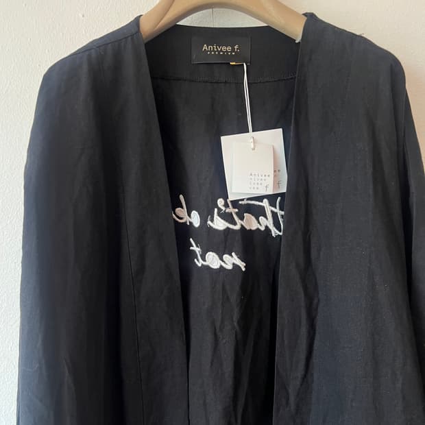 아니베에프 Aniver f 여성 블랙 오픈가디건 롱가디건