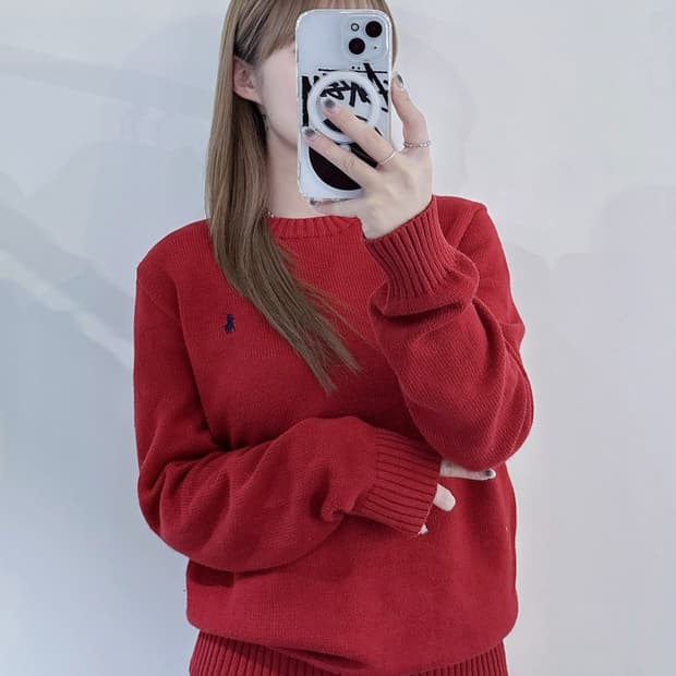 폴로랄프로렌 레드 포니 라운드 니트