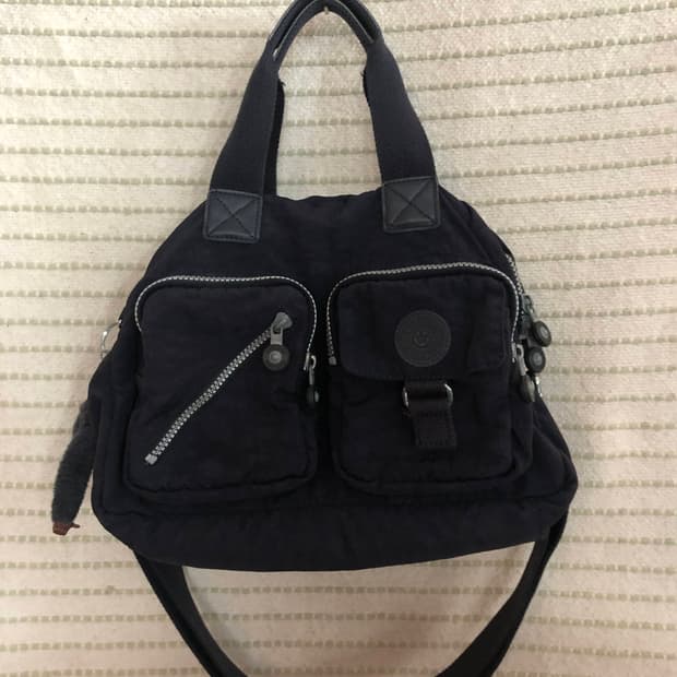 빈티지 키플링 Y2K 다크 네이비 나일론 숄더백 토트백