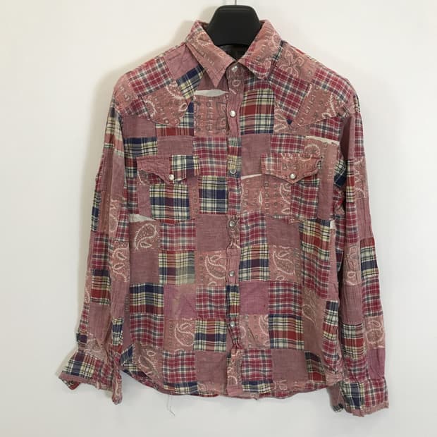 SPICE ISLAND JPN 패치워크 체크셔츠 [L]