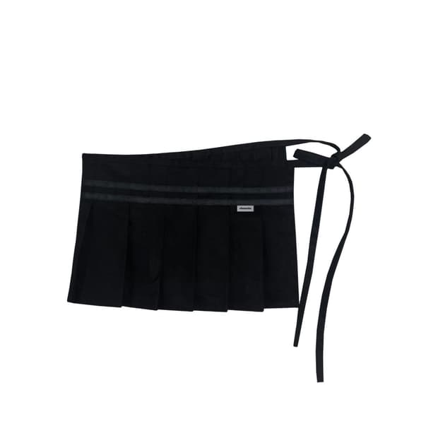 chemehc MINI PLEATS LAYERED SKIRT (BLACK