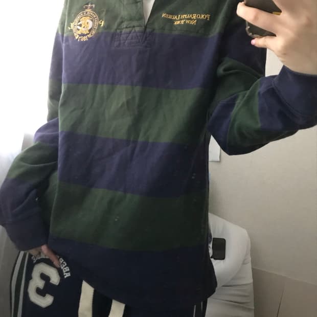 폴로 스트라이프 빅포니 럭비티셔츠