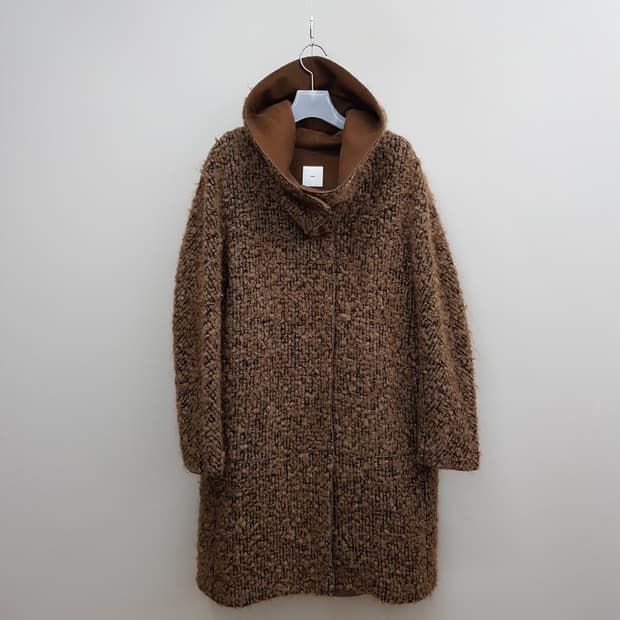 KUHO 구호 부클 텍스처 후드 롱 코트 88-96-165사이즈