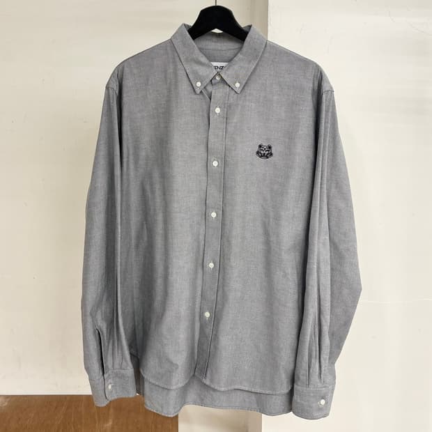 겐조 그레이 타이거 크레스트 버튼다운 셔츠