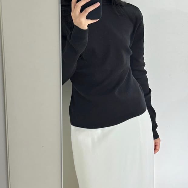 Le17SEPTEMRE  BLEND KNIT TOP(black)