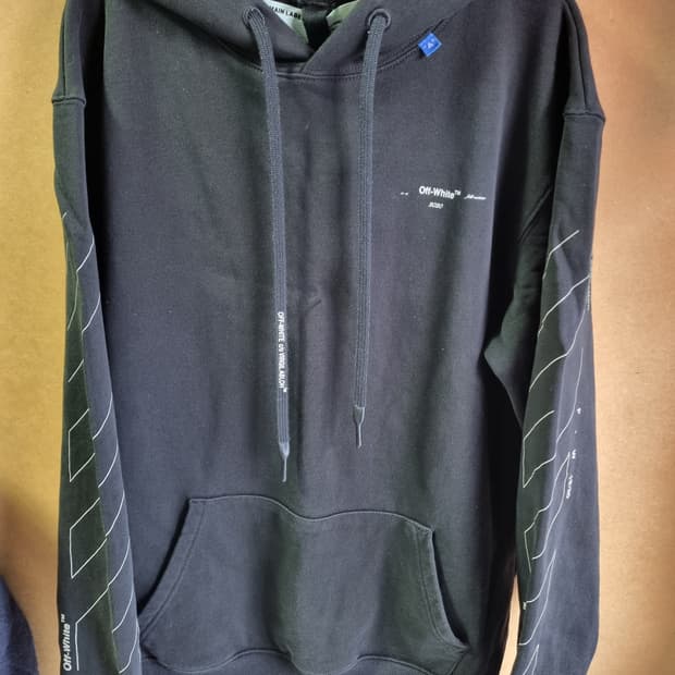 오프화이트 남성 후드티 