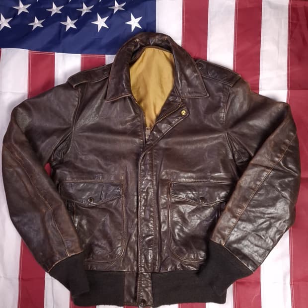 오리지날 미국제조 쇼트사 미해군 G-1 TAPE 리얼레더 자켓