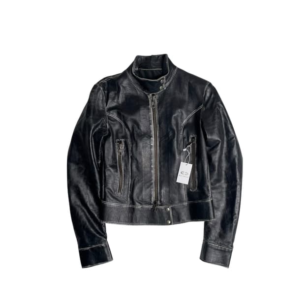 QUBHA 그라데이션 레더 자켓