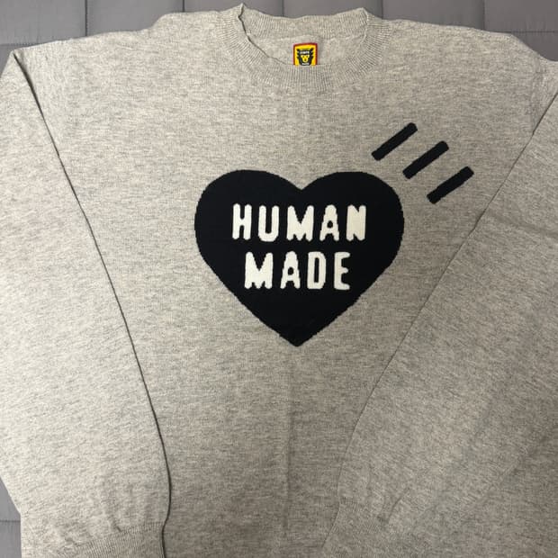 [XL] human made 휴먼메이드 니트 그레이