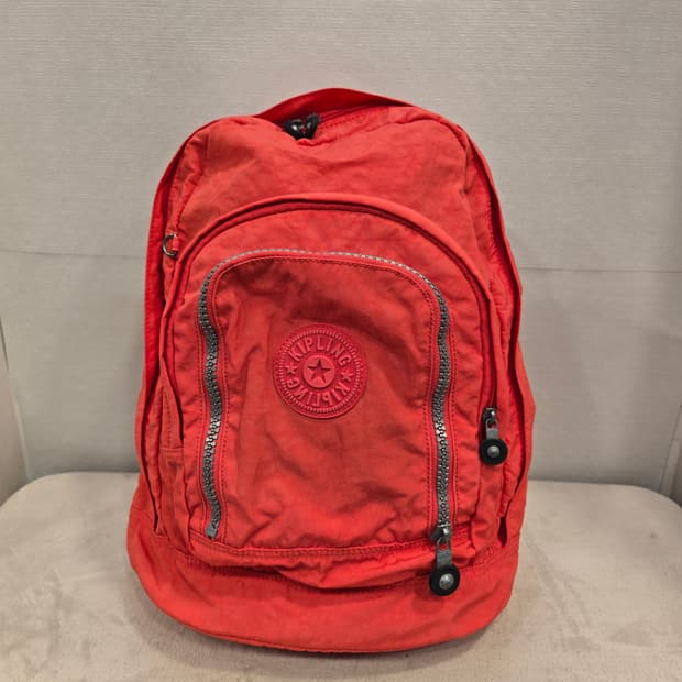 키플링 빅사이즈 코랄색 확장형 백팩